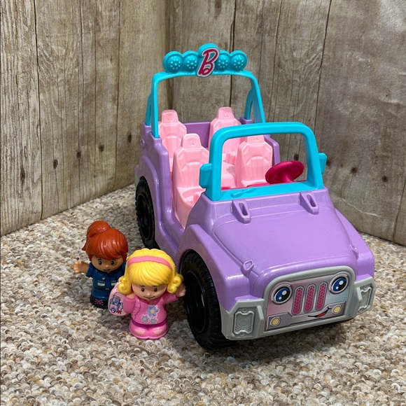 Fisher Price Little People Barbie Beach Cruiser Sounds Music Car Jeep Vehicle - Picture 1 of 6